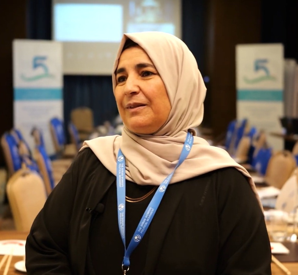 لقاء مع وضحى العثمان خلال المؤتمر العام الخامس للحركة السياسية النسوية السورية