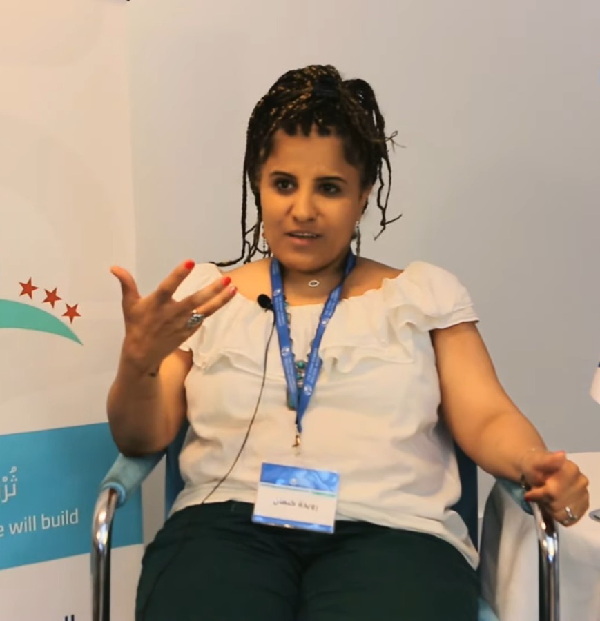 لقاء مع رويدة كنعان خلال المؤتمر العام الخامس للحركة السياسية النسوية السورية