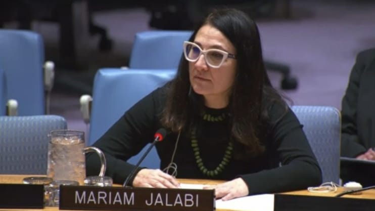 Member of the General Secretariat, Mariam Jalabi, briefing the United Nations Security Council on Syria – 18 December 2025